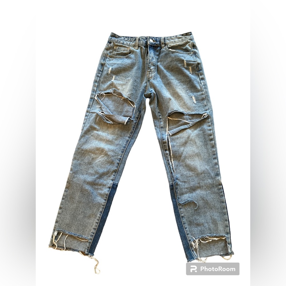 Momokrom Overly Distressed Jeans. Size 6.